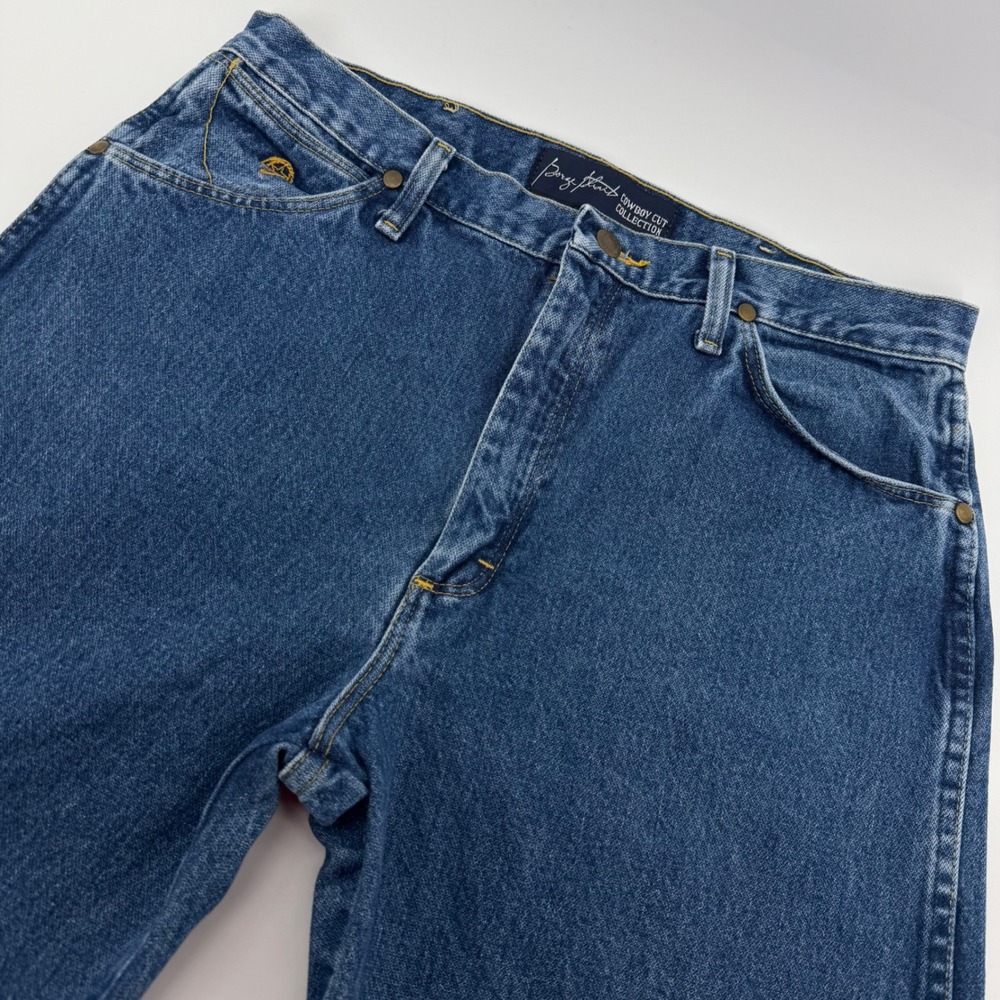 Wrangler George Strait Cowboy Cut Jeans Mens 34x34 Blue Medium Wash 13MGSHD